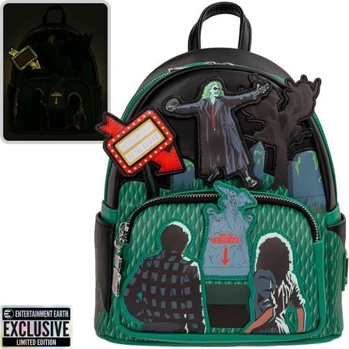 Loungefly Beetlejuice Graveyard Glow-in-the-Dark Mini-Backpack - Entertainment Earth Exclusive