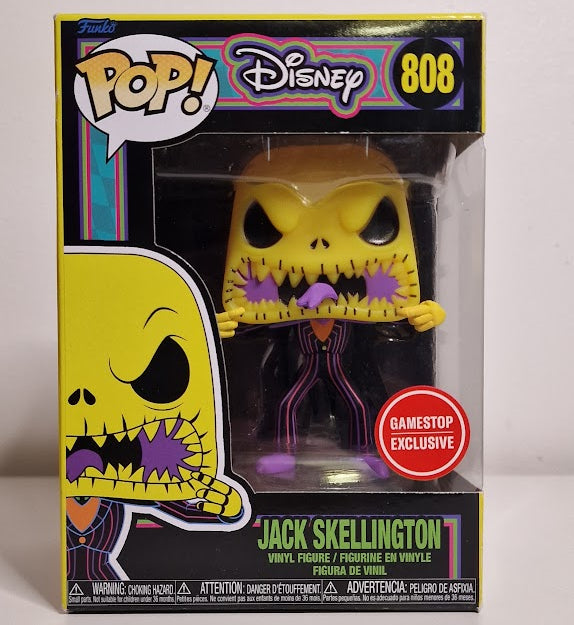 Funko Pop! Nightmare Before Christmas - Jack Skellington #808 - Blacklight - Gamestop Exclusive