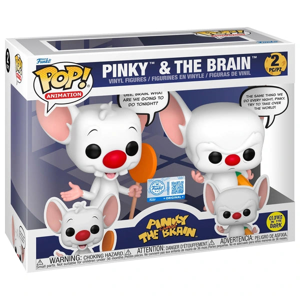 Funko Pop! Pinky And The Brain 2 Pack - Glow In The Dark