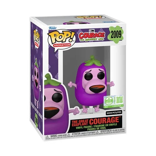 Funko Pop! Courage The Cowardly Dog – The Great Eggplant Courage #2009 (Entertainment Earth Exclusive – Limited to 5000 PCS)