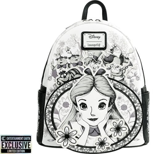 Loungefly – Alice in Wonderland Sketch Mini‑Backpack (Entertainment Earth Exclusive)