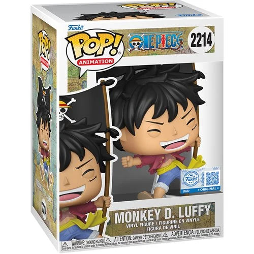 PRE-Order ETA June Funko Pop! One Piece - Monkey D Luffy (With Flags) #2214 - Exclusive