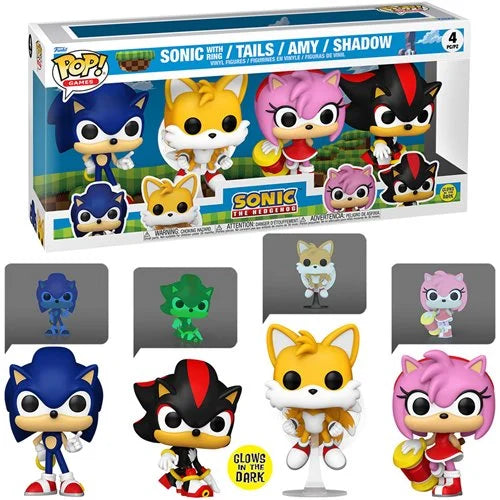 Funko Pop - Sonic The Hedgehog 4 Pack - Glow In The Dark