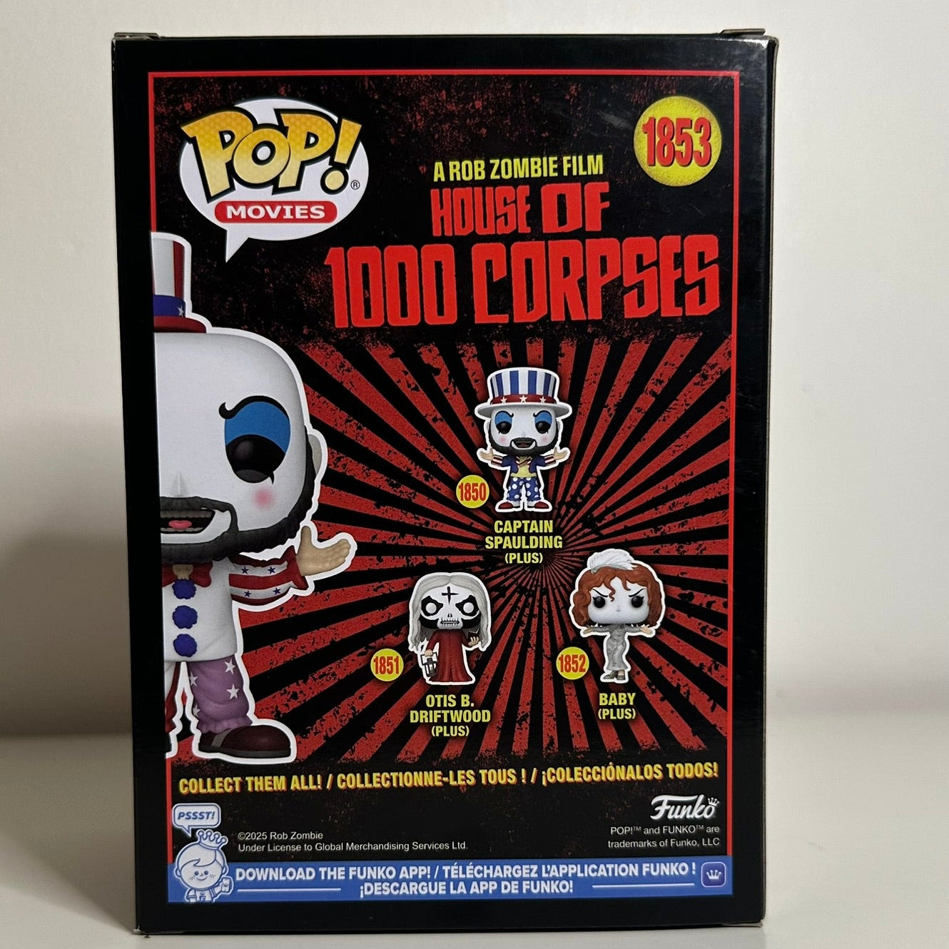 Funko Pop! House of 1000 Corpses - Captain Spaulding #1853 - LE 9500 Pcs - Hot Topic Scare Fair