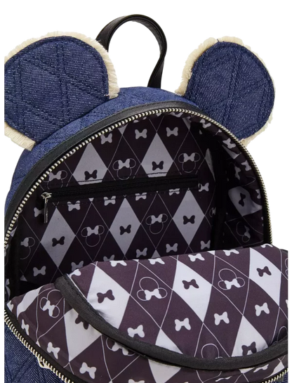 Loungefly Disney Minnie Mouse Denim Quilted Mini Backpack