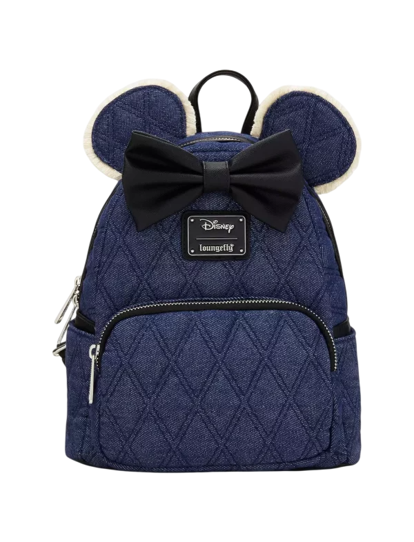 Loungefly Disney Minnie Mouse Denim Quilted Mini Backpack