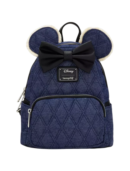 Loungefly Disney Minnie Mouse Denim Quilted Mini Backpack