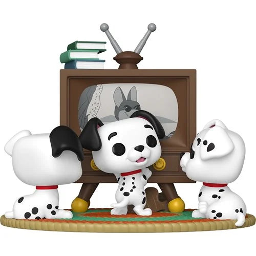 PRE-ORDER – ETA Jan 2026 (Subject to change) Funko Pop! Moments - 101 Dalmations - Rolly, Patch & Lucky With TV #1664