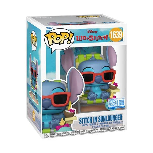 PRE-ORDER ETA 08/2025 Funko Pop! Lilo & Stitch - Stitch In Sunlounger #1639 - 6" Pop Premium - EE Exclusive