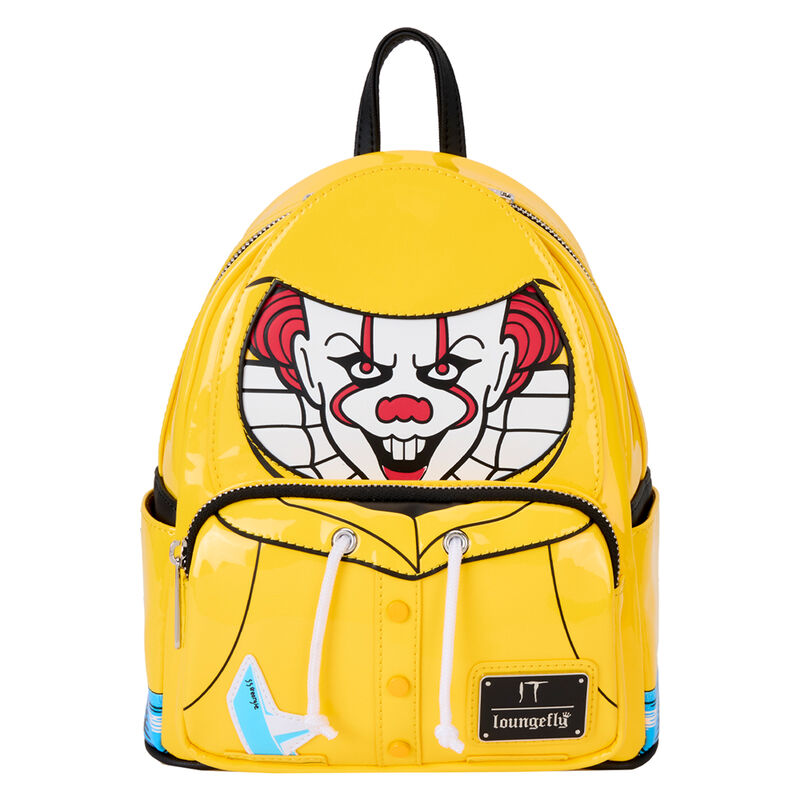 Loungefly x Warner Brothers IT Pennywise Raincoat Cosplay Mini Backpack - Glow In The Dark