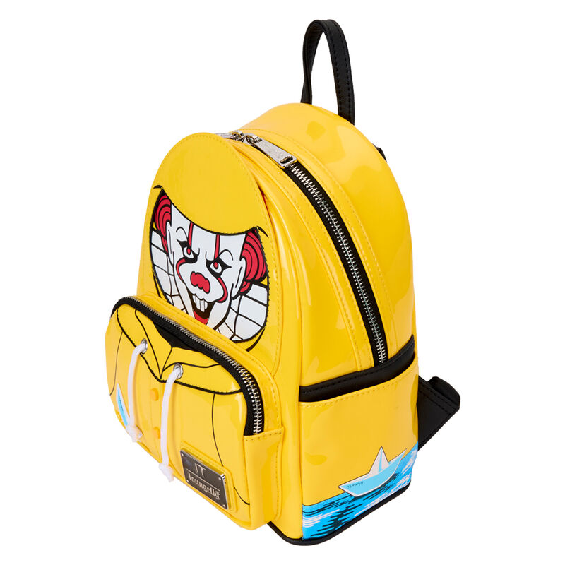 Loungefly x Warner Brothers IT Pennywise Raincoat Cosplay Mini Backpack - Glow In The Dark